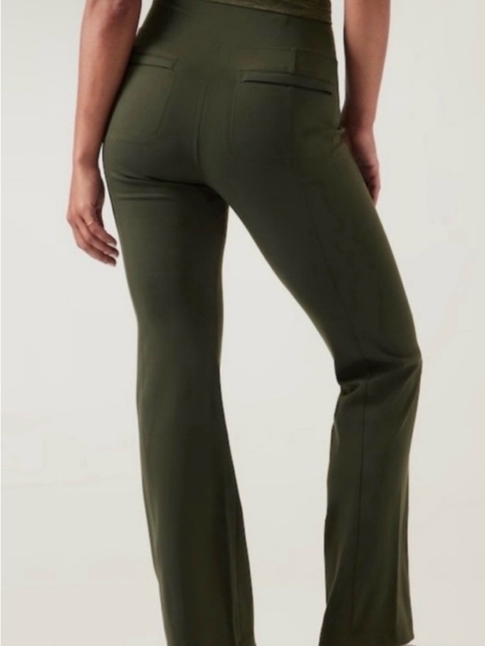 Athleta Olive Green Straight-Leg Pants - Picture 2 of 8